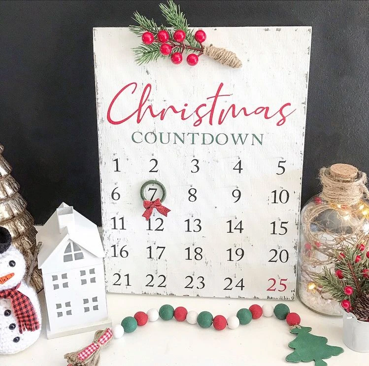 Rukoční adventní kalendář s vteřinami pro vánoční dekoraci