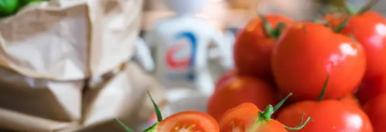 Fresh tomatoes on vine
